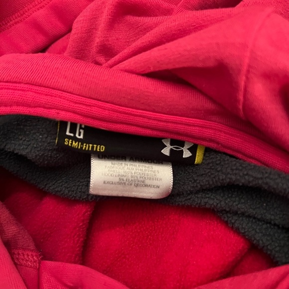 Under Armour Women’s Pink & gray Pullover Hoodie, Semi Fitted, Zip Pocket size L - Picture 5 of 14